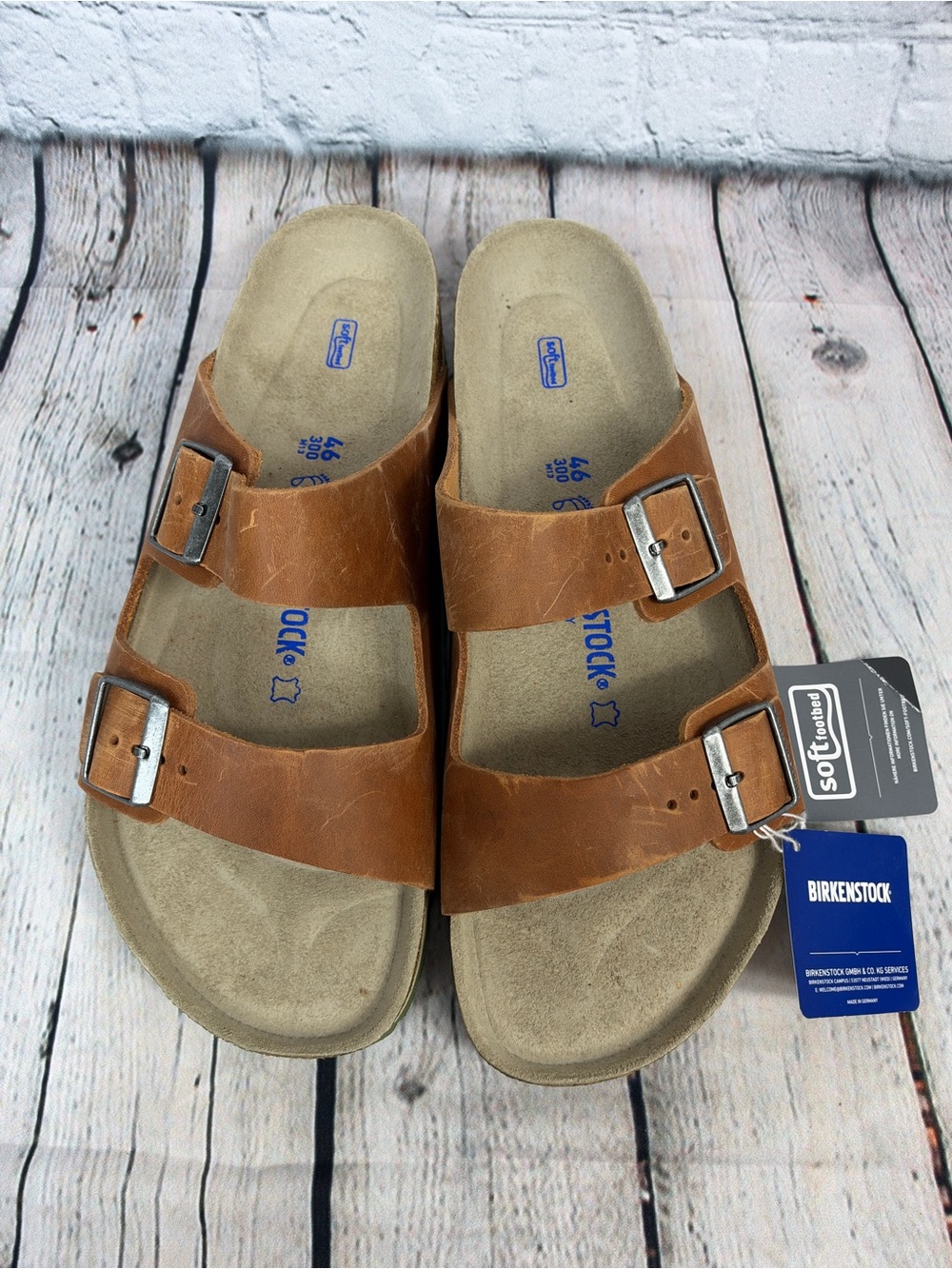 Birkenstock Arizona Soft Footbed Nubuck Leather Sandals in Pecan men’s 13